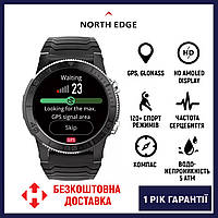 (ОРИГИНАЛ) Часы North Edge Xtrek, Умные смарт часы, Мужские смарт часы North Edge Xtrek Black с компасом