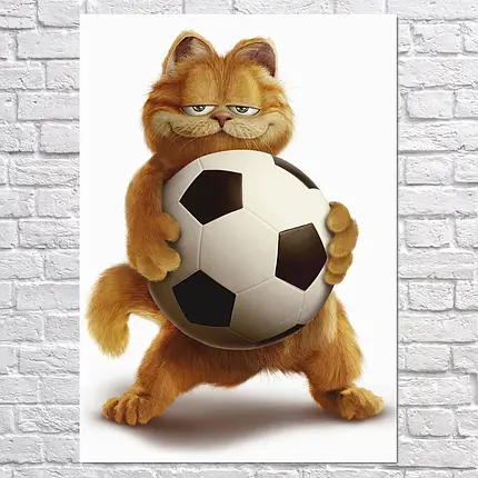 Плакат "Кіт Гарфілд із м'ячем, Garfield (2004)", 60×43см, фото 2