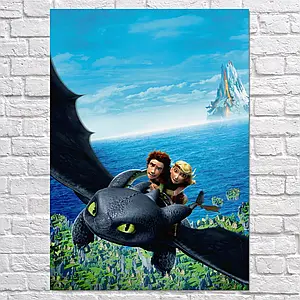 Плакат "Як приборкати дракона, How to Train Your Dragon", 60×43см