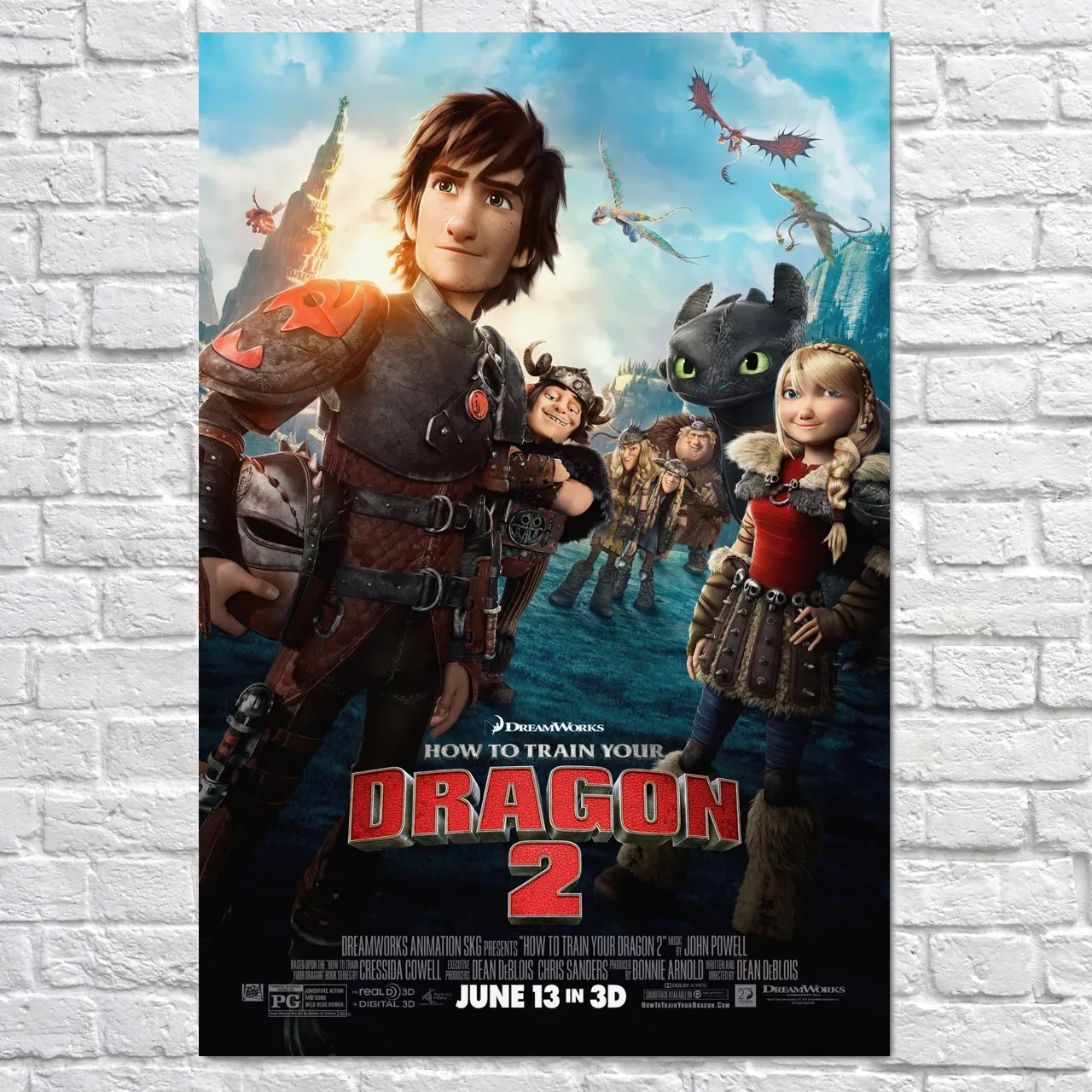 Плакат "Як приборкати дракона 2, How to Train Your Dragon", 60×41см