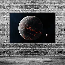 Плакат "Розпечена планета і її супутник", 40×60см, фото 3