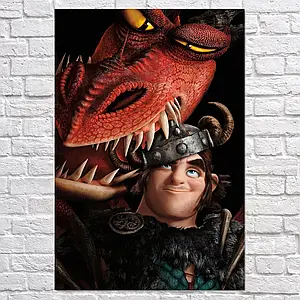 Плакат "Як приборкати дракона, How to Train Your Dragon", 60×41см