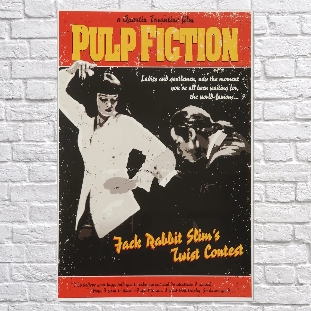 Плакат "Кримінальне чтиво, Pulp Fiction, Twist Contest", 60×41см