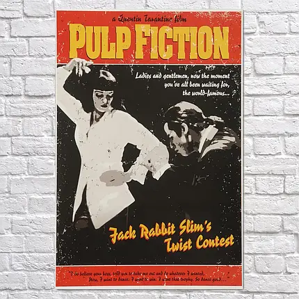 Плакат "Кримінальне чтиво, Pulp Fiction, Twist Contest", 60×41см, фото 2