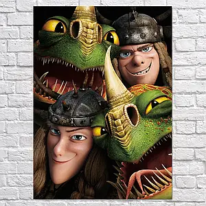 Плакат "Як приборкати дракона, How to Train Your Dragon", 60×43см