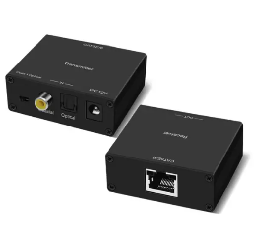 Перетворювач/приймач-передавач цифрового аудіосигналу Coaxial та S/PDIF по кручений парі AirBase D-CAT