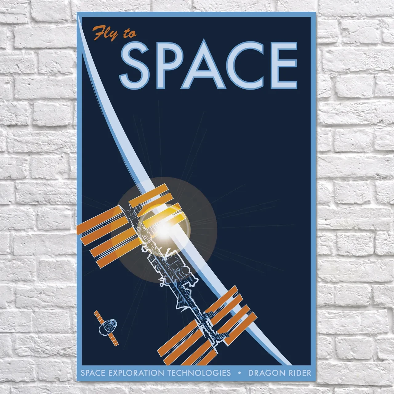 Плакат "Супутник на орбіті, Fly to Space", 60×39см