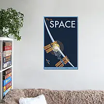 Плакат "Супутник на орбіті, Fly to Space", 60×39см, фото 2