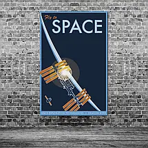 Плакат "Супутник на орбіті, Fly to Space", 60×39см, фото 3