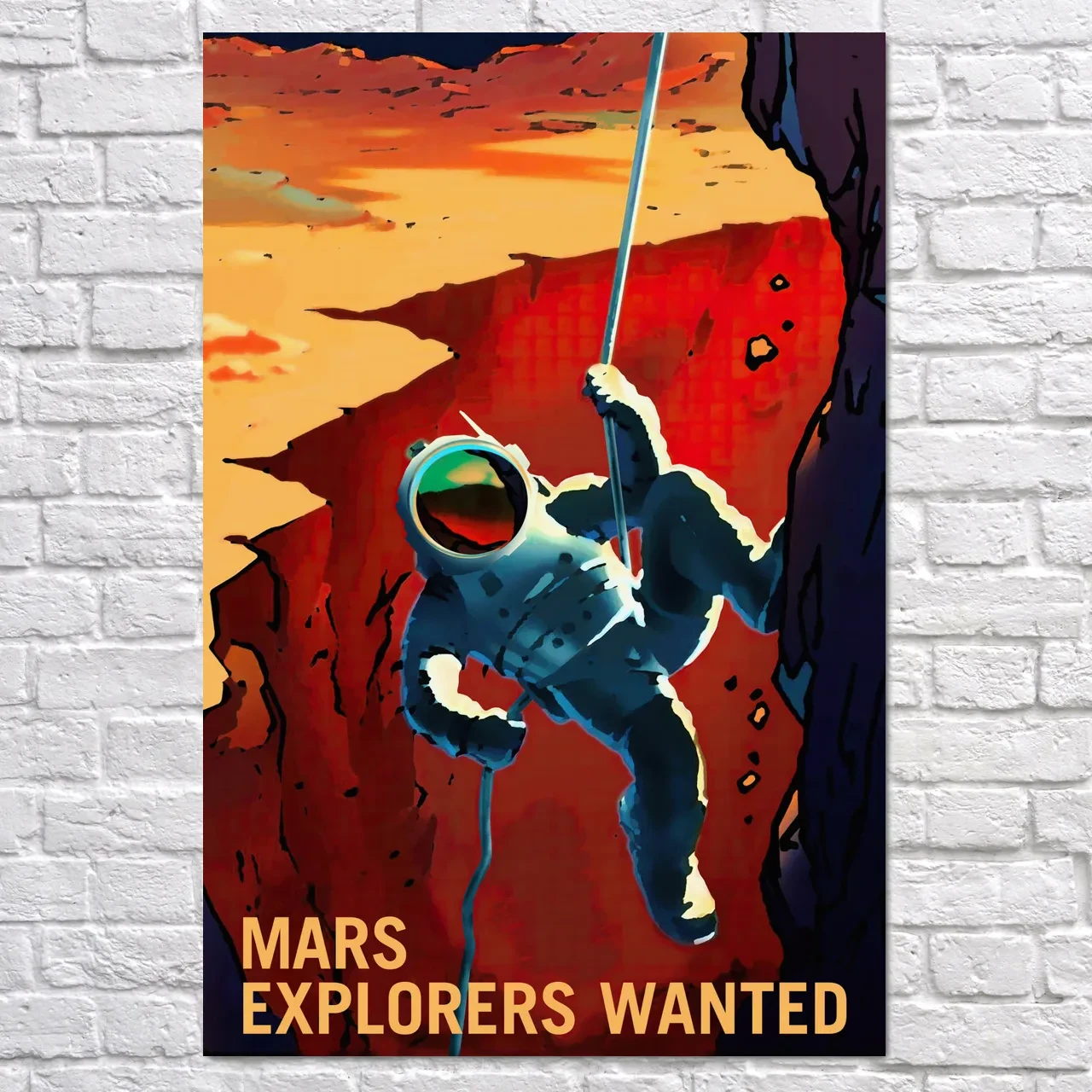 Плакат "Потрібні дослідники Марса, Mars Explorers Wanted", 60×40см