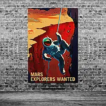 Плакат "Потрібні дослідники Марса, Mars Explorers Wanted", 60×40см, фото 3