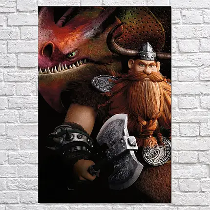 Плакат "Як приборкати дракона, How to Train Your Dragon", 60×41см, фото 2