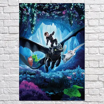 Плакат "Як приборкати дракона, How to Train Your Dragon", 60×40см, фото 2