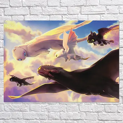 Плакат "Як приборкати дракона, How to Train Your Dragon", 43×60см, фото 2