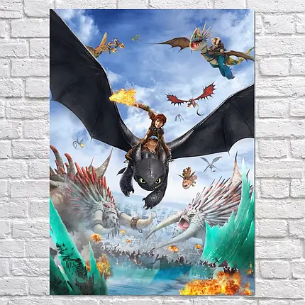 Плакат "Як приборкати дракона, How to Train Your Dragon", 60×43см, фото 2