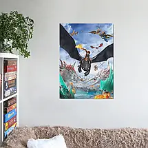 Плакат "Як приборкати дракона, How to Train Your Dragon", 60×43см, фото 2