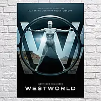 Плакат "Мир Дикого запада, сериал, сезон 1, Westworld", 60×43см