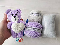 Набор для вязания мишки (фиолетовый)