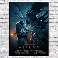 Плакат "Чужие, Рипли и Ньют, Aliens (1986)", 60×43см