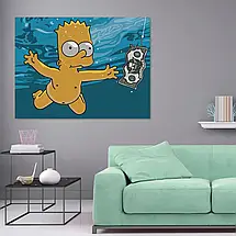 Плакат "Сімпсони, Нірвана, Simpsons, Nirvana, Nevermind", 45×60см, фото 2