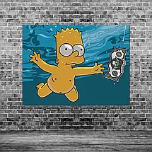 Плакат "Сімпсони, Нірвана, Simpsons, Nirvana, Nevermind", 45×60см, фото 3