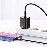 Адаптер мережевий BASEUS CCSUP-B01 Type-C, QC, 3A, чорний, фото 7