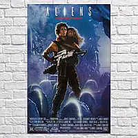 Плакат "Чужие, Рипли и Ньют, Aliens (1986)", 60×38см