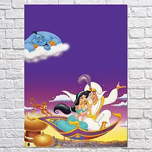 Плакат "Аладдін, на килимі-літаку, Aladdin (1992)", 60×43см