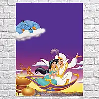 Картина на холсте "Аладдин, на ковре-самолёте, Aladdin (1992)", 83×60см