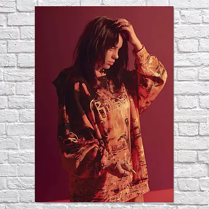 Плакат "Біллі Айліш у халаті, Billie Eilish", 60×43см, фото 2