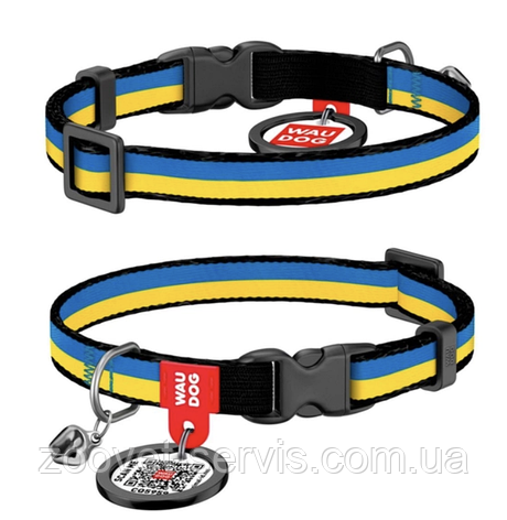 Нашийник нейлоновий для кішок і котів WAUDOG Colors of freedom XS, Д. 20-30 см Ш.10 мм (5210-4020), фото 1