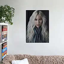 Плакат "Біллі Айліш з довгим волоссям, Billie Eilish", 60×43см, фото 2