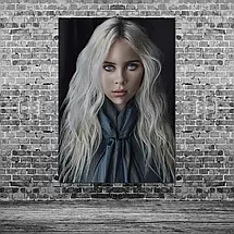 Плакат "Біллі Айліш з довгим волоссям, Billie Eilish", 60×43см, фото 3