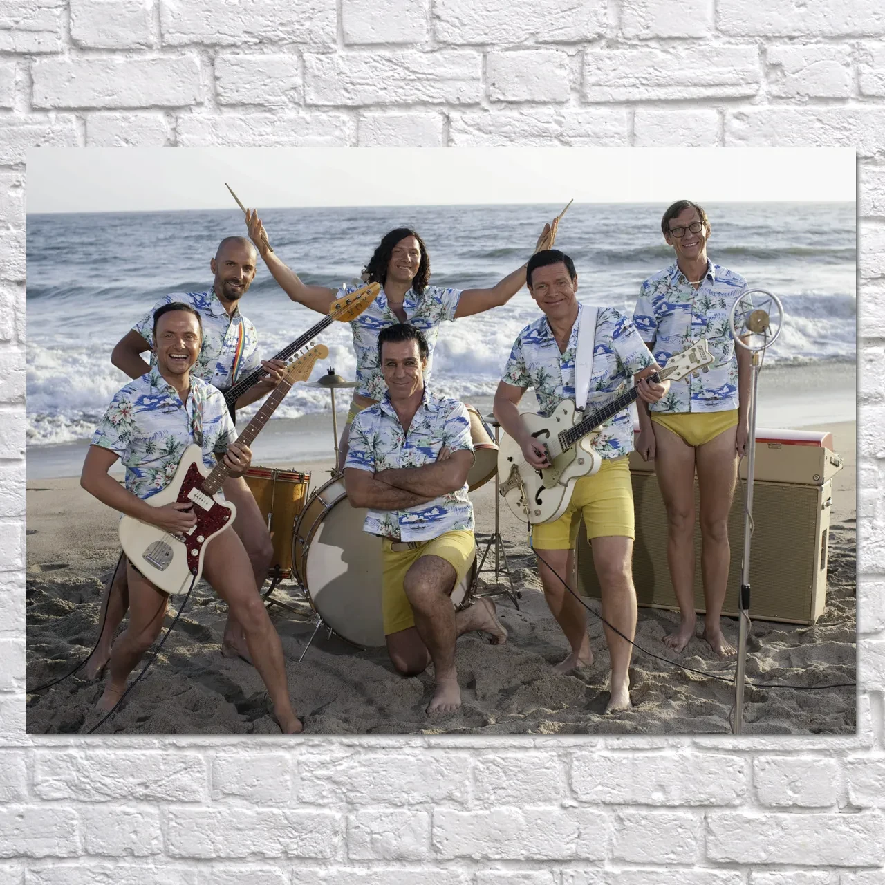 Плакат "Рамштайн, група на пляжі, Rammstein", 43×60см