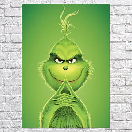 Плакат "Грінч з хитрою посмішкою, Grinch (2018)", 60×43см, фото 2