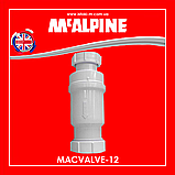 Сифон зі зворотним клапаном силіконовою мембраною 32х40 мм компресійне з'єднання MACVALVE-12 McALPINE, фото 9