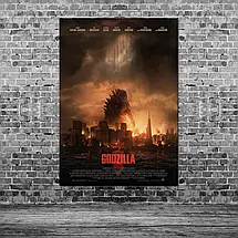 Плакат "Годзілла на фоні міста, Godzilla (2014)", 60×43см, фото 3