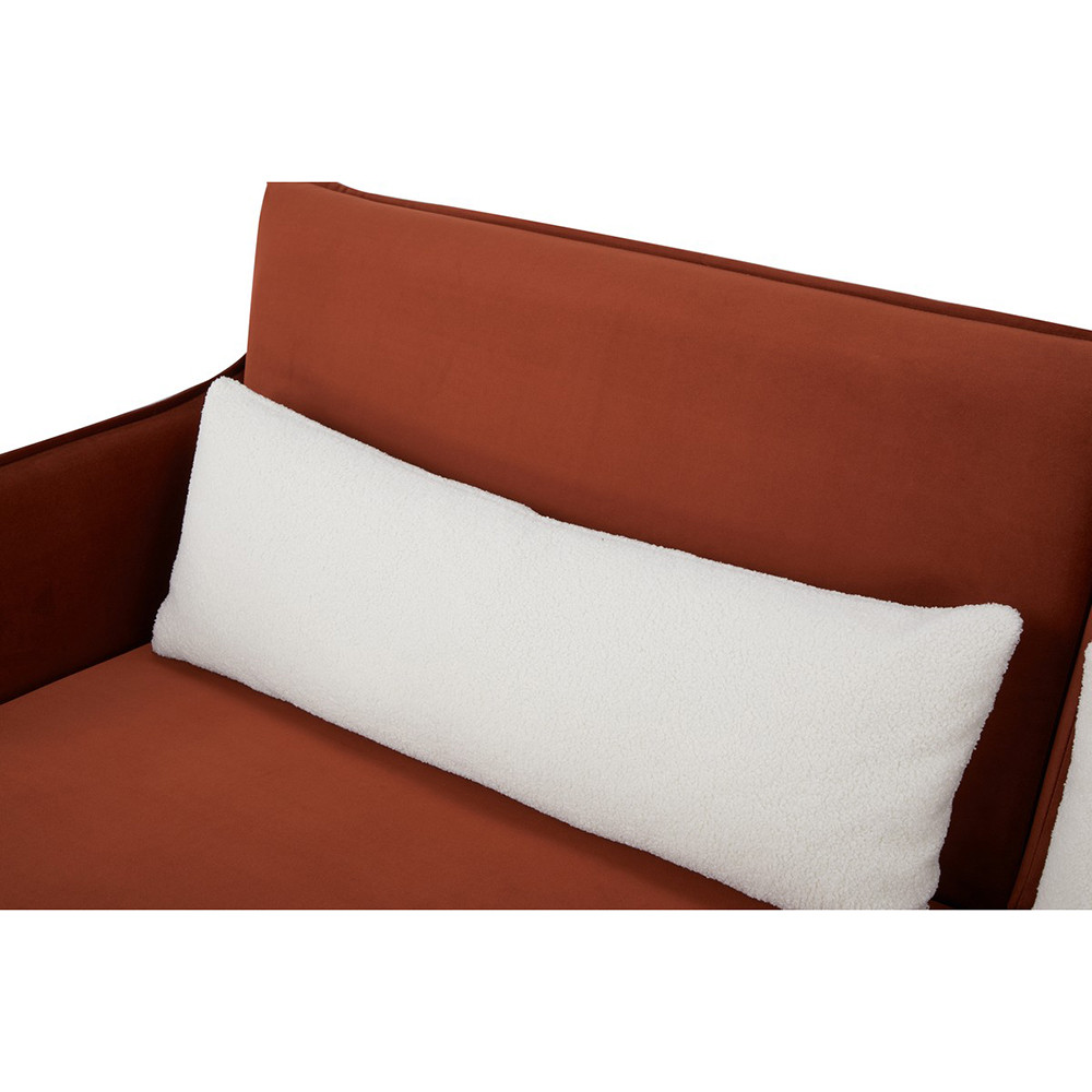Раскладной диван на ножках Пачо терракотовый велюр с подушками для гостиной - фото 9 - id-p1947663773