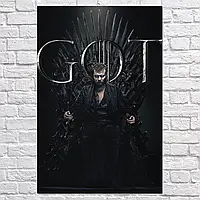 Плакат "Эурон Грейджой на Железном Троне, GoT, Game of Thrones", 60×40см