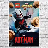 Плакат "Человек-муравей, лего-стиль, Ant-Man, Lego", 60×41см
