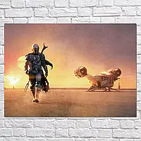 Плакат "Мандалорец, Звёздные Войны, Mandalorian, Star Wars", 43×60см