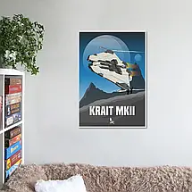 Плакат "Еліта, космічний корабель, Krait MK2, Elite: Dangerous", 60×43см, фото 2