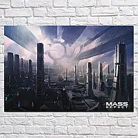Картина на холсте "Эффект Массы, Цитадель, Mass Effect, Citadel", 42×28см