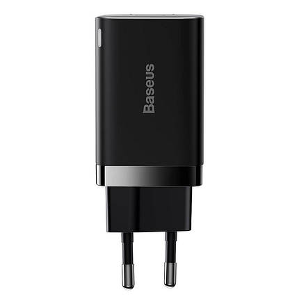 Адаптер мережевий BASEUS CCSUPP-E01 USB, Type-C, QC, чорний, фото 3