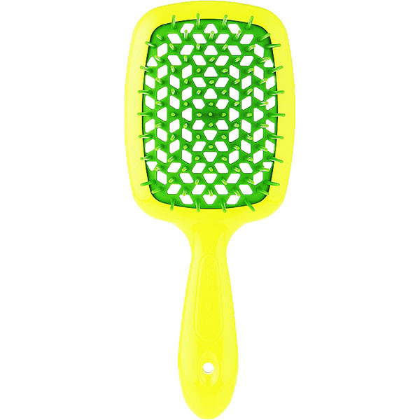 Щітка для волосся Janeke Small Superbrush With Soft Moulded Tips, жовта з зеленим (86SP234 GIV)