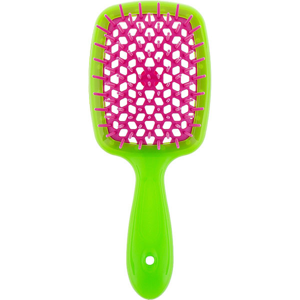 Щітка для волосся Janeke Small Superbrush With Soft Moulded Tips, зелена з фуксією (86SP234 VV), фото 1