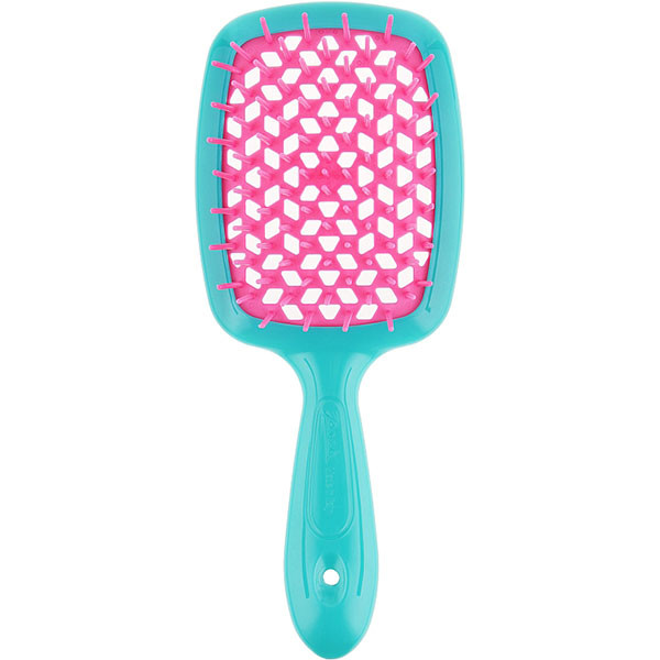 Щітка для волосся Janeke Small Superbrush With Soft Moulded Tips, бірюзова з рожевим (86SP234 AR)