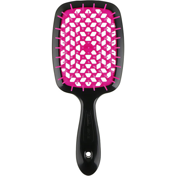 Щітка для волосся Janeke Small Superbrush With Soft Moulded Tips, чорна з фуксією (71SP234 FUX), фото 1