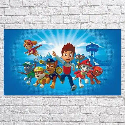 Плакат "Щенячий патруль, Paw Patrol", 34×60см, фото 2