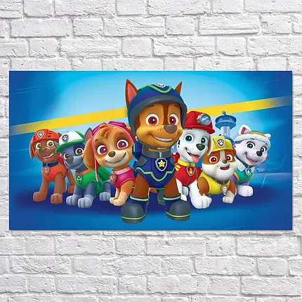 Плакат "Щенячий патруль, Paw Patrol", 34×60см, фото 2